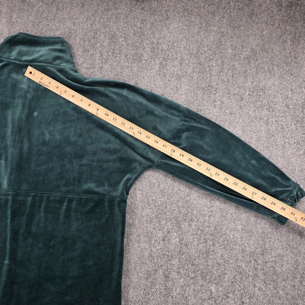 Anthropologie Sweater Dress Womens Medium Green Velour Saturday Sunday 1/4 Zip - Picture 10 of 16